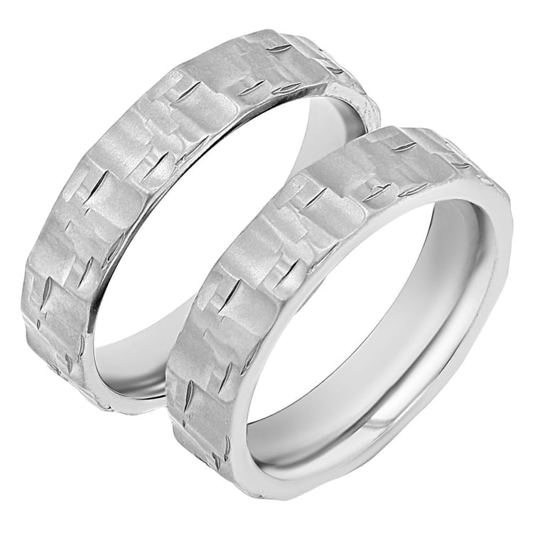 Eheringe aus Titan mit Diamanten Spencer