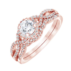 Set Verlobungsring und Eheringe mit Diamanten Dayla