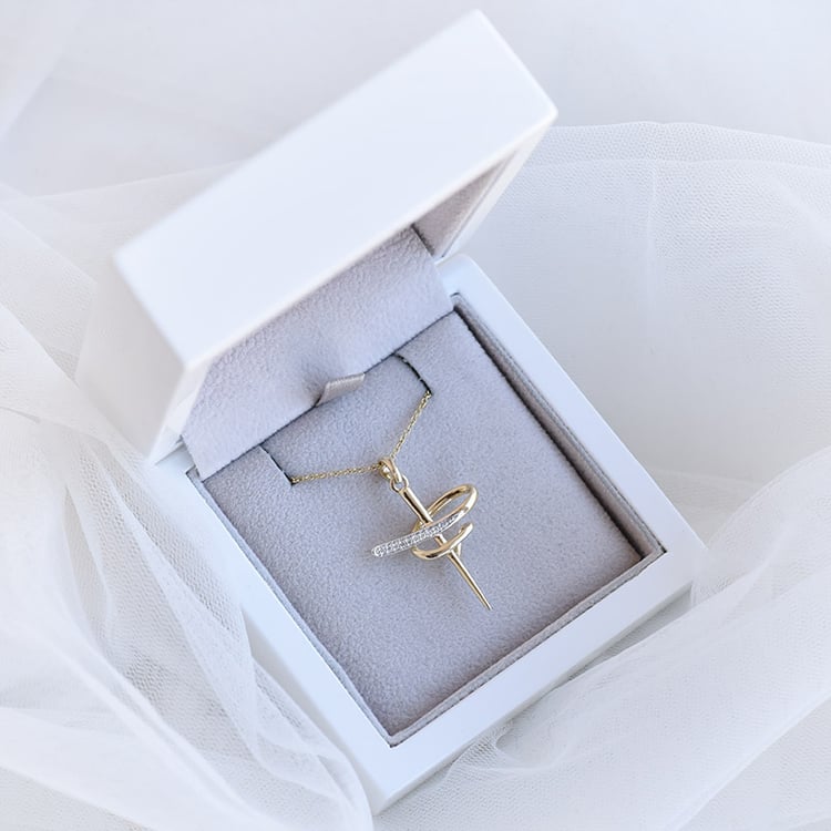 Goldenes Kreuz mit Diamanten Lyra 93699