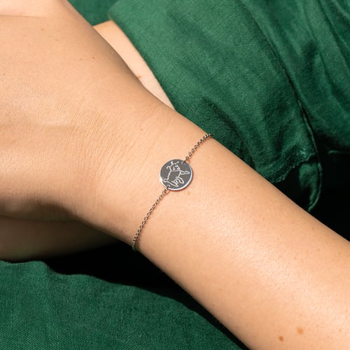 Silbernes Armband mit der Gravur eines Lamms Der Kleine Prinz