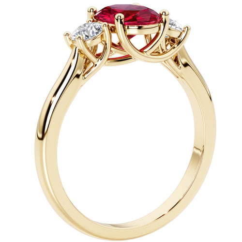 Verlobungsring mit Lab Grown Rubin und Diamanten Brink