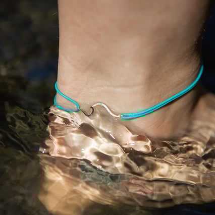 String-Armband aus Silber mit Wellenmotiv Welle