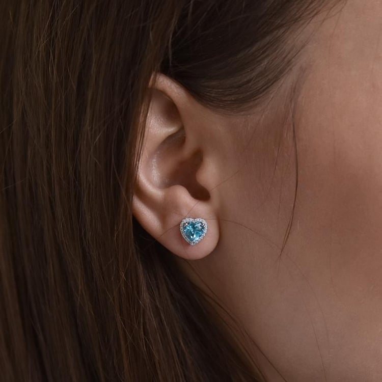Topas Ohrstecker im Herzform 4726