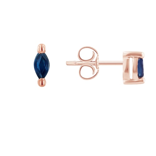 Minimalistische Ohrstecker mit blauen Saphiren Daina
