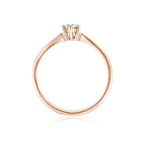 Goldener Verlobungsring mit Moissanit Iravan
