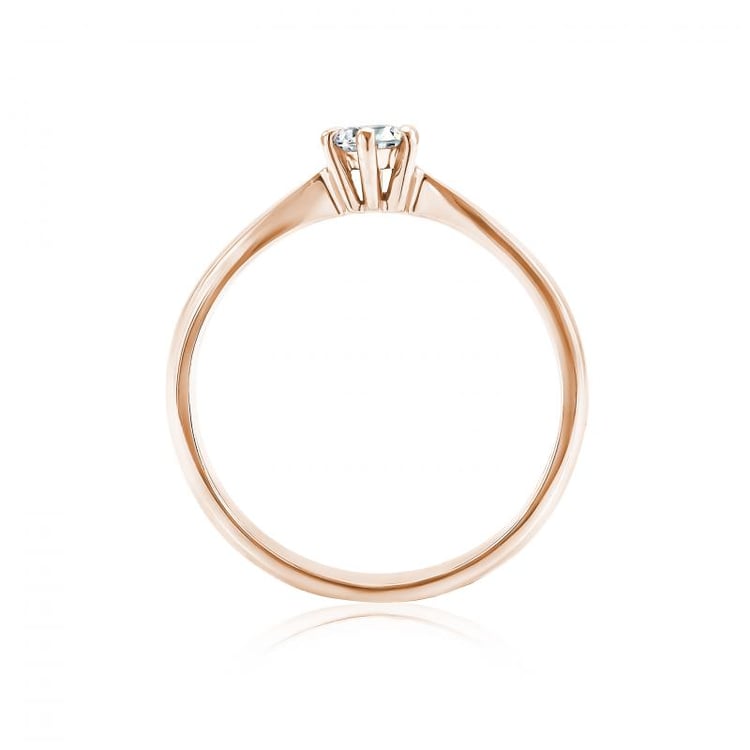 Goldener Verlobungsring mit Moissanit Iravan 37692