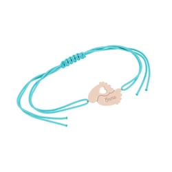 String-Armband mit Babyfüßchen und Gravur Amy
