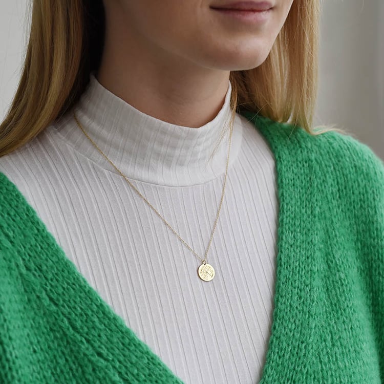 Goldener Anhänger mit Landkarte Ihrer Wahl Abhay 90469