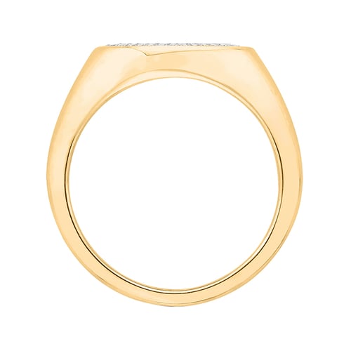 Goldener Siegelring in ovaler Form mit Diamanten Keylo