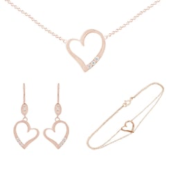 Goldenes Schmuckset mit Herzen und Diamanten Rubio
