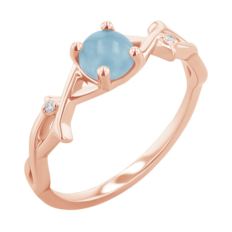 Ring mit einem Cabochon Aquamarin und Diamanten Makena 119688