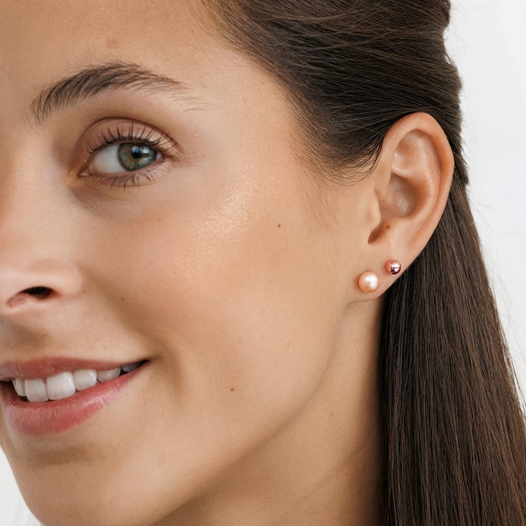 Schlichte Ohrstecker mit Lavender-Perlen 158382