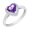 Goldring mit Amethyst in Herzform und Diamanten Connelly