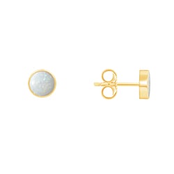 Minimalistische Goldohrringe mit weißen Opalen Aurinda