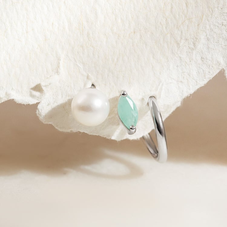 Goldene Ohrstecker mit Perlen Abina 158437