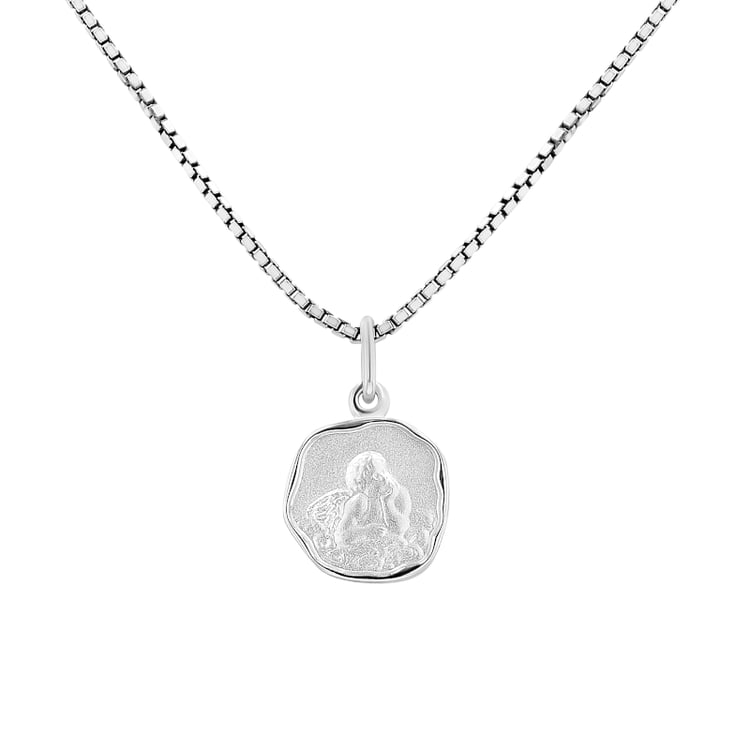 Silberner Anhänger mit dem Engelssymbol Raguel