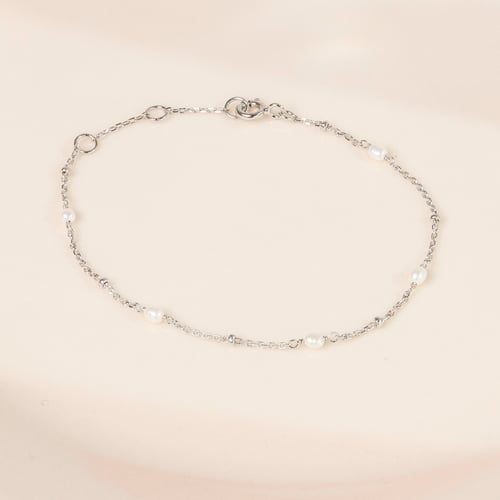 Silbernes Armband mit Perlen Malakai