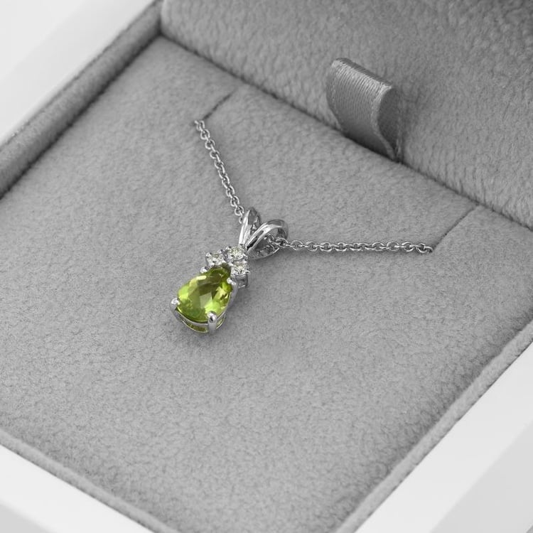 Olivinträne in Goldanhänger mit Diamanten Electrah 16140