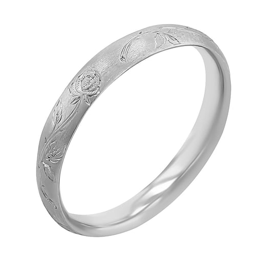 Eheringe mit von Hand gefertigter Rosengravur Danni