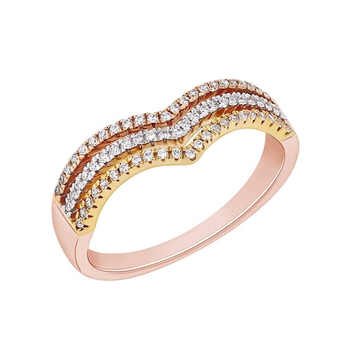 Dreifacher Ring in V-Form mit Lab Grown Diamanten Saija