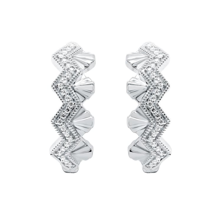 Außergewöhnliche silberne Creolen mit Lab Grown Diamanten Alva