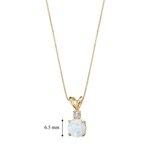 Anhänger mit weißem Opal und Diamanten Emolyna