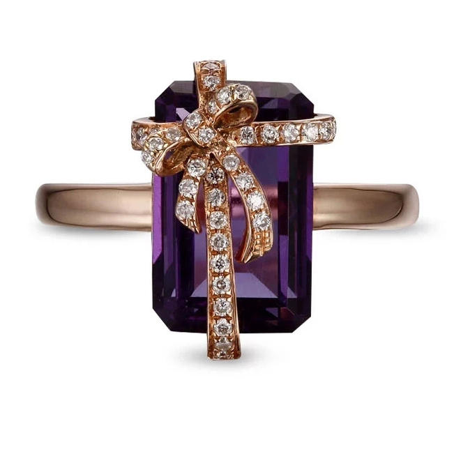 Amethystring aus Gold 7705