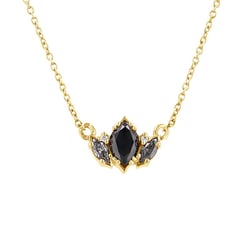 Halskette mit Salt and Pepper Diamanten in Marquise Form Everline