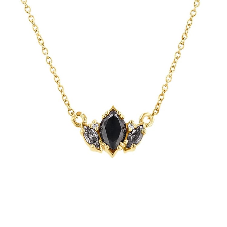 Halskette mit Salt and Pepper Diamanten in Marquise Form Everline