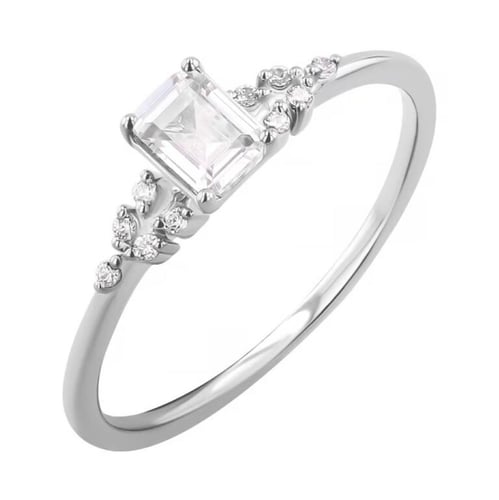 Scheidungsring mit einem Diamanten in Emerald-Form Duncan