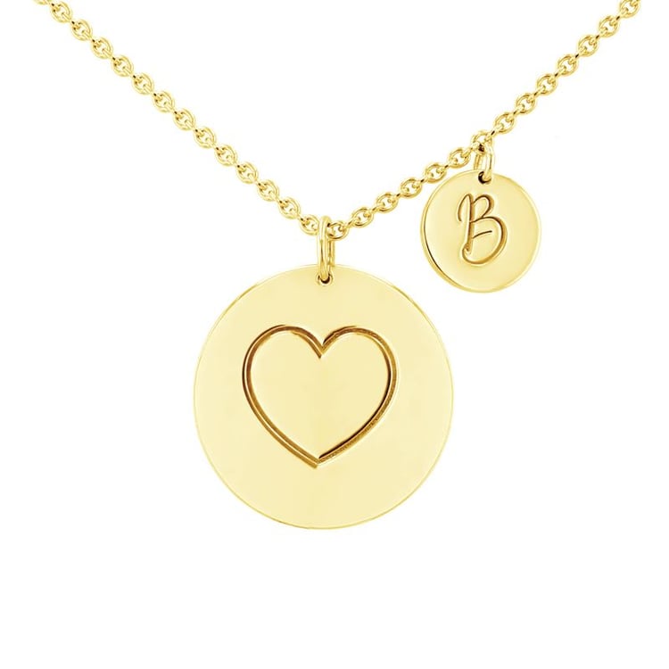 Halskette mit Herz und Gravur des Buchstabens Kadie 99632