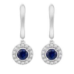 Goldene Ohrringe mit Saphiren und Diamanten Macy