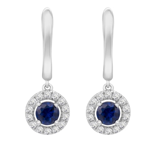Goldene Ohrringe mit Saphiren und Diamanten Macy