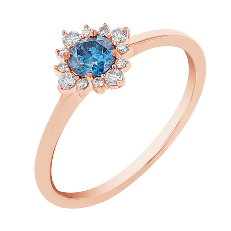 Verlobungsring mit einem zertifizierten fancy blue Lab Grown Diamanten Febe 112681