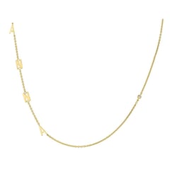 Halskette mit vier Buchstaben Ihrer Wahl und Lab Grown Diamanten Lupe