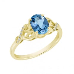 Goldener Topasring mit Diamanten Alanyse