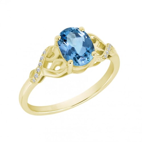 Goldener Topasring mit Diamanten Alanyse