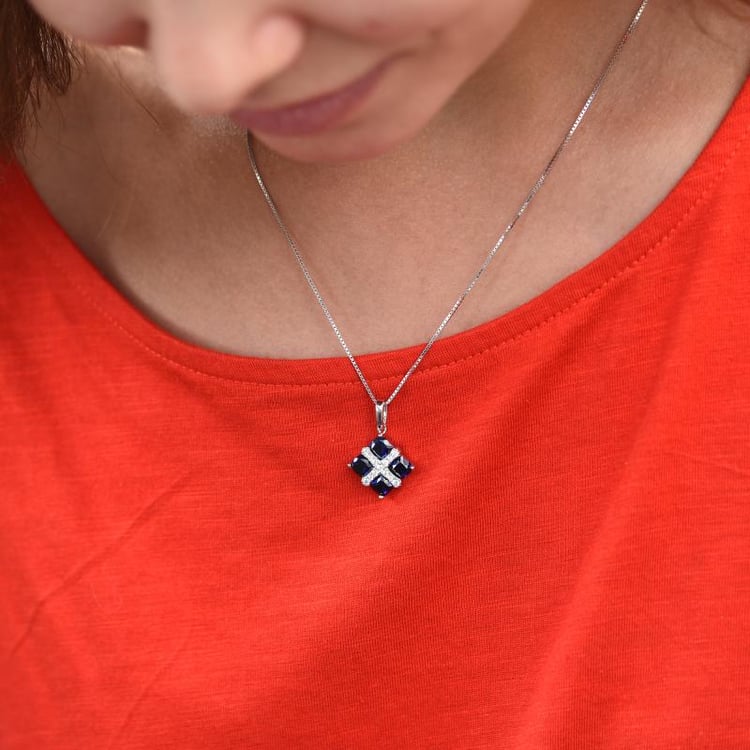 Silberanhänger mit Saphir Denrak 46727