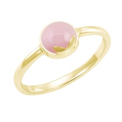 Goldring mit rosa Opal Yana