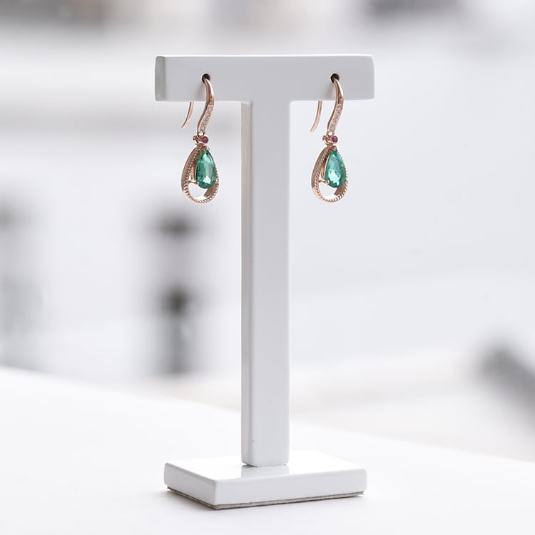 Smaragdohrringe mit Saphiren und Diamanten Elsterna 73573