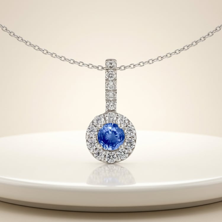 Eleganter Anhänger mit blauem Saphir und Lab Grown Diamanten Harvey 169224