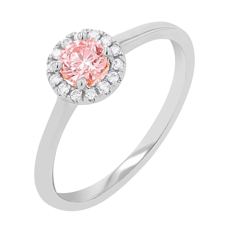 Halo-Ring mit einem zertifizierten fancy pink Lab Grown Diamanten Cassidy