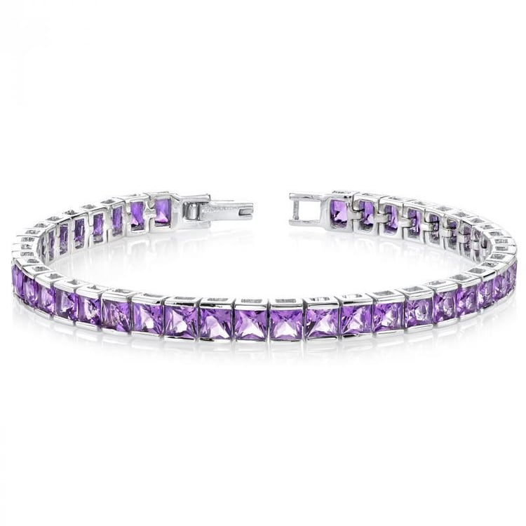Silbernes Armband mit Amethysten