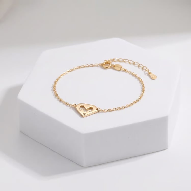 Personalisiertes Armband mit Diamant aus Gold mit Herz Robin 168622