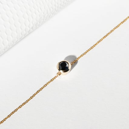 Silbernes Armband mit schwarzem Diamanten Arleth