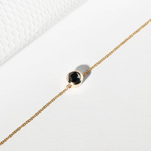 Silbernes Armband mit schwarzem Diamanten Arleth