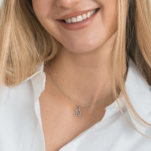 Anhänger aus Gold mit Lab Grown Diamanten in Form einer Note Ariel