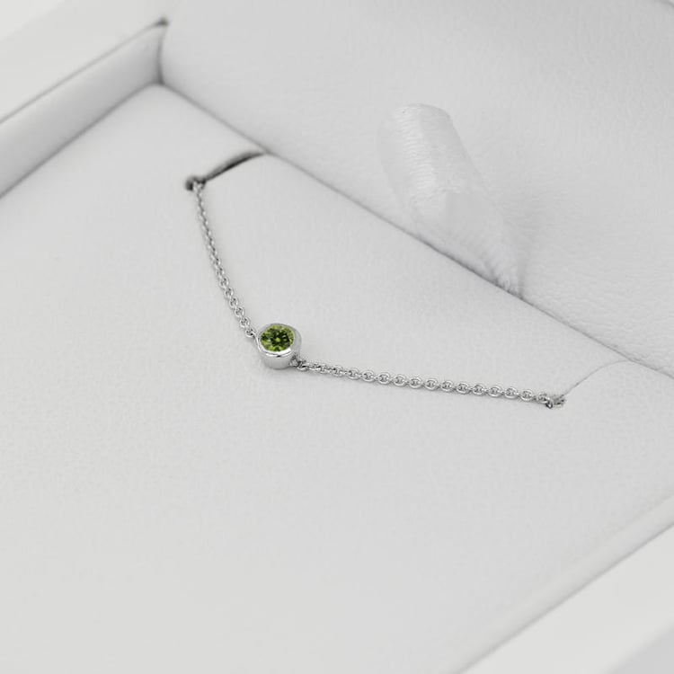 Minimalistisches Armband aus Platin mit grünem Diamant Bonato 71838