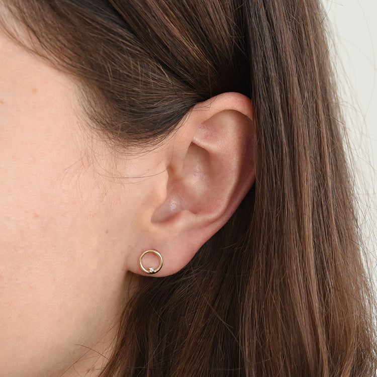 Goldene Karma Ohrstecker mit Diamanten Abner 82366