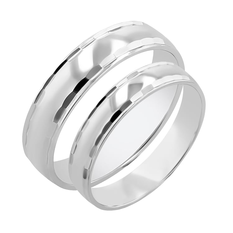 Goldene Eheringe mit dekorativen Rändern Presca 117267